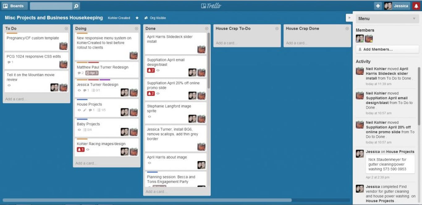 Project management with Trello