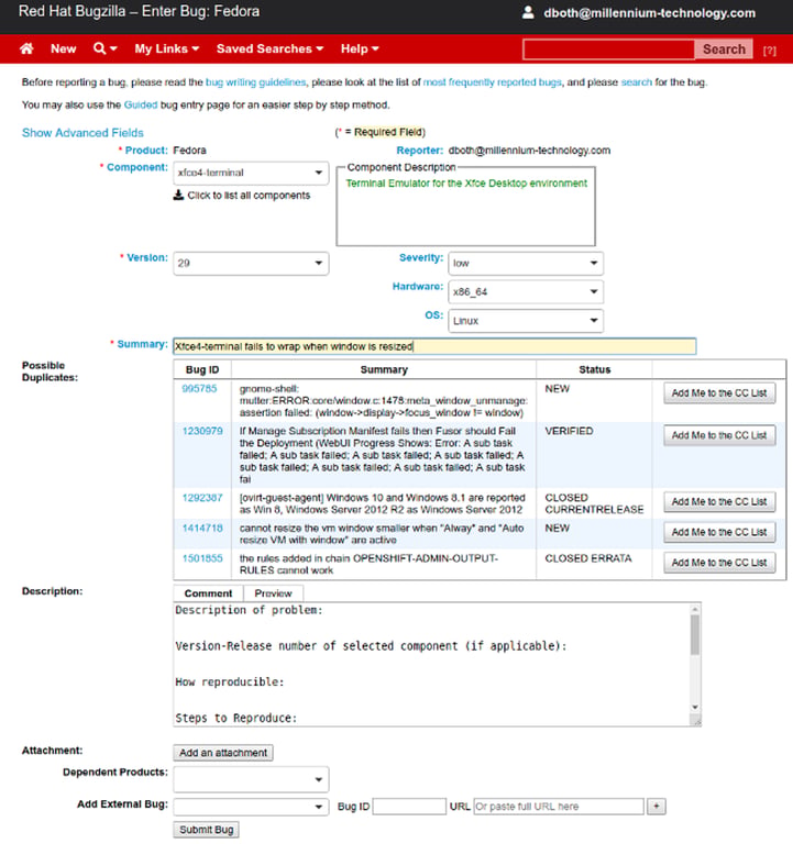 Bugzilla bug tracker